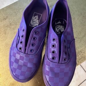 Vans Checkerboard Slip-On Sneakers in Purple